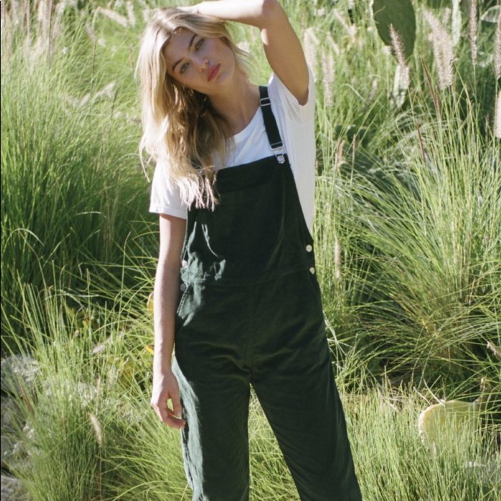 Dark Green corduroy overalls